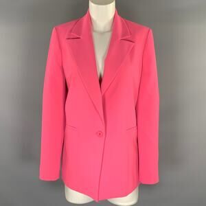 ALICE + OLIVIA Size 4 Pink Polyester Peak Lapel Jacket